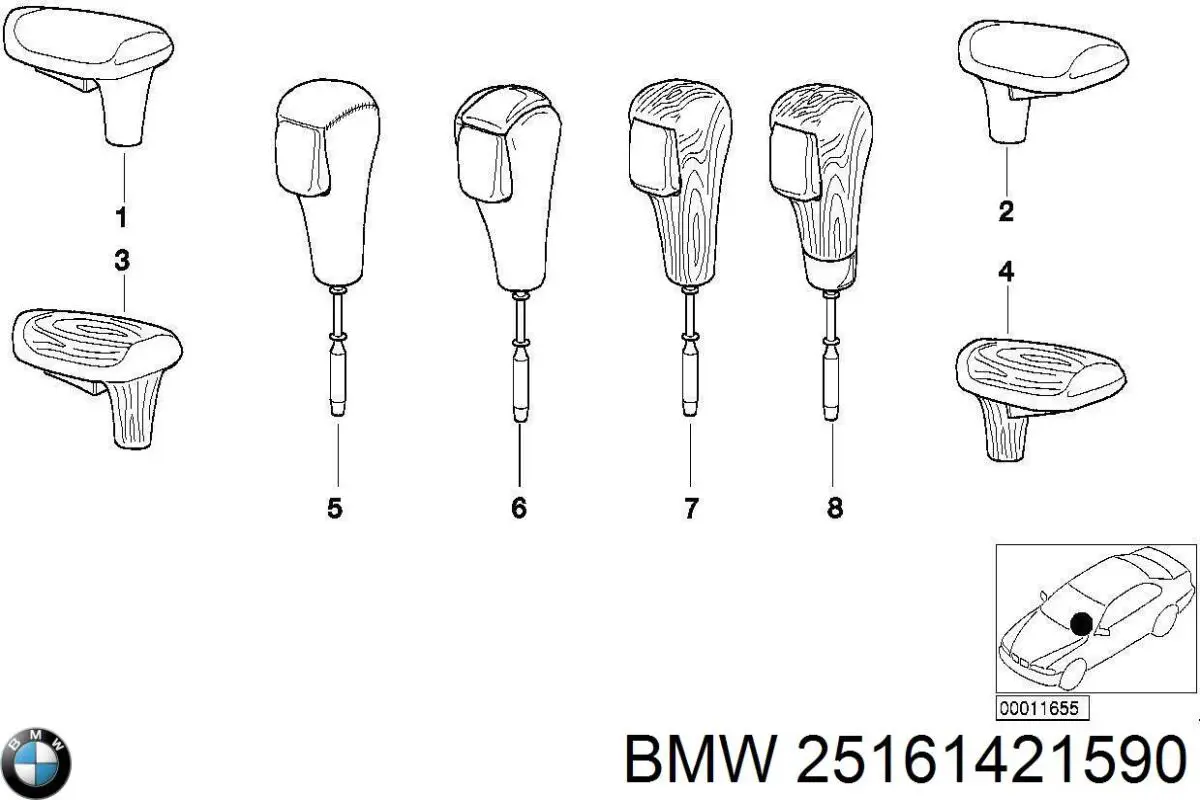 Comprar 25161421590 BMW Pomo de palanca de cambios