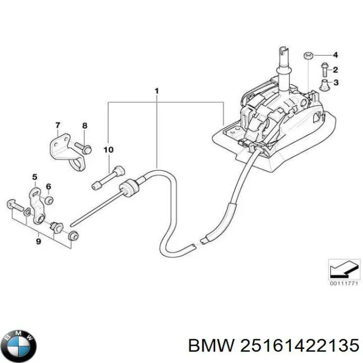 25161422135 BMW cables de accionamiento, caja de cambios