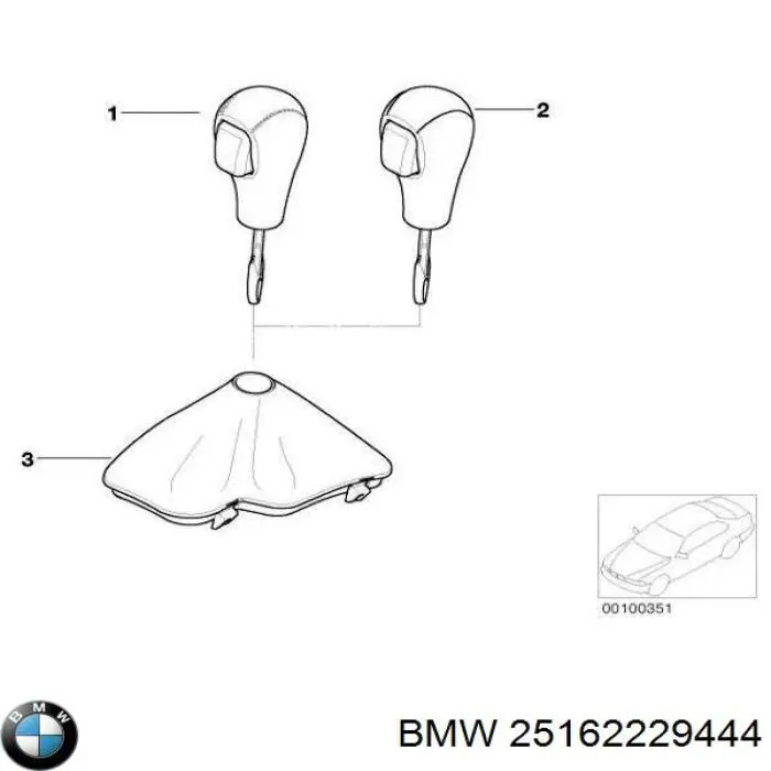 25162229444 BMW perilla de engranaje