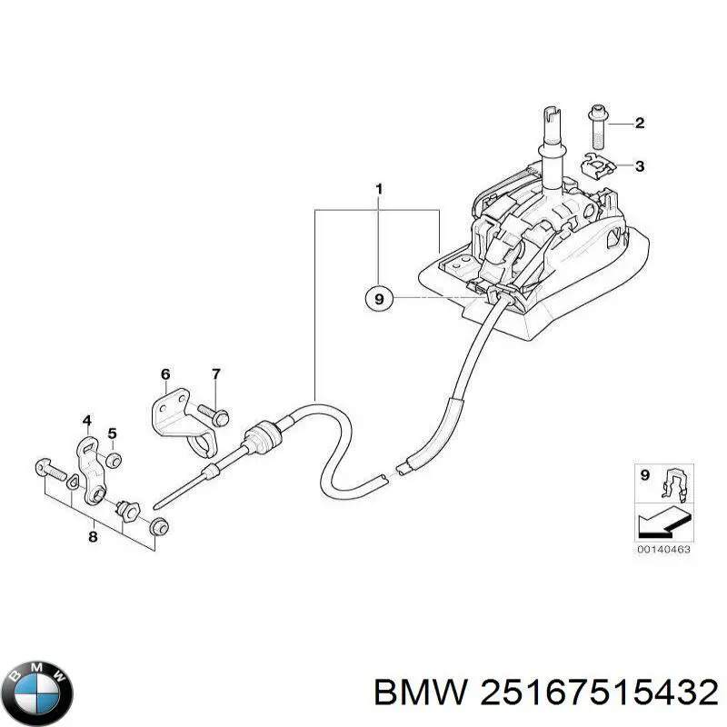 25167515432 BMW palanca selectora cambio de marcha