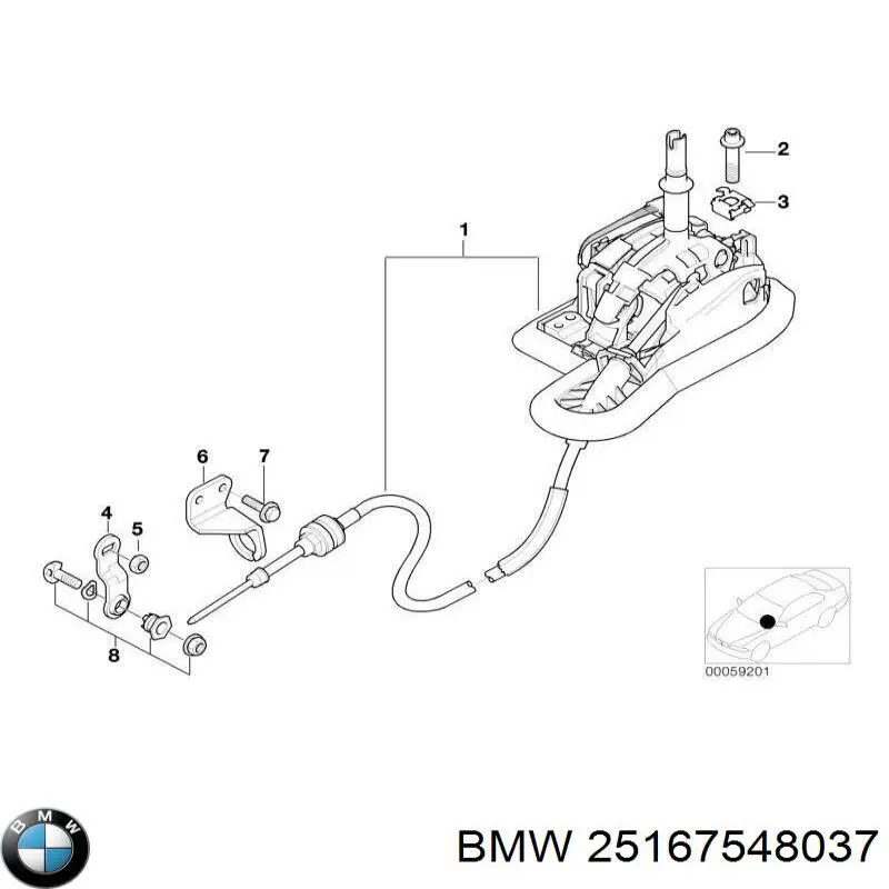 25167548037 BMW palanca selectora cambio de marcha