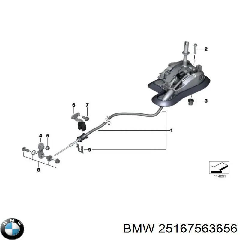 25167563656 BMW palanca selectora cambio de marcha