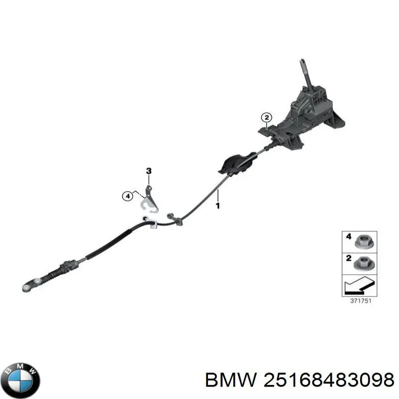 25168483098 BMW palanca selectora cambio de marcha