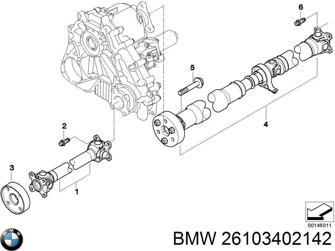 26103402142 BMW árbol cardán trasero completo