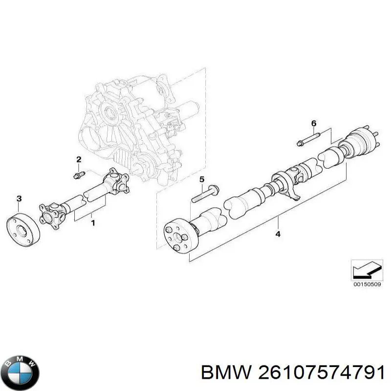 26103414709 BMW árbol cardán trasero completo