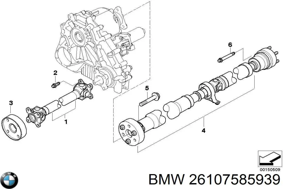 26107585939 BMW árbol cardán trasero completo