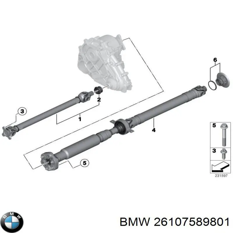 26107589801 BMW árbol cardán trasero completo