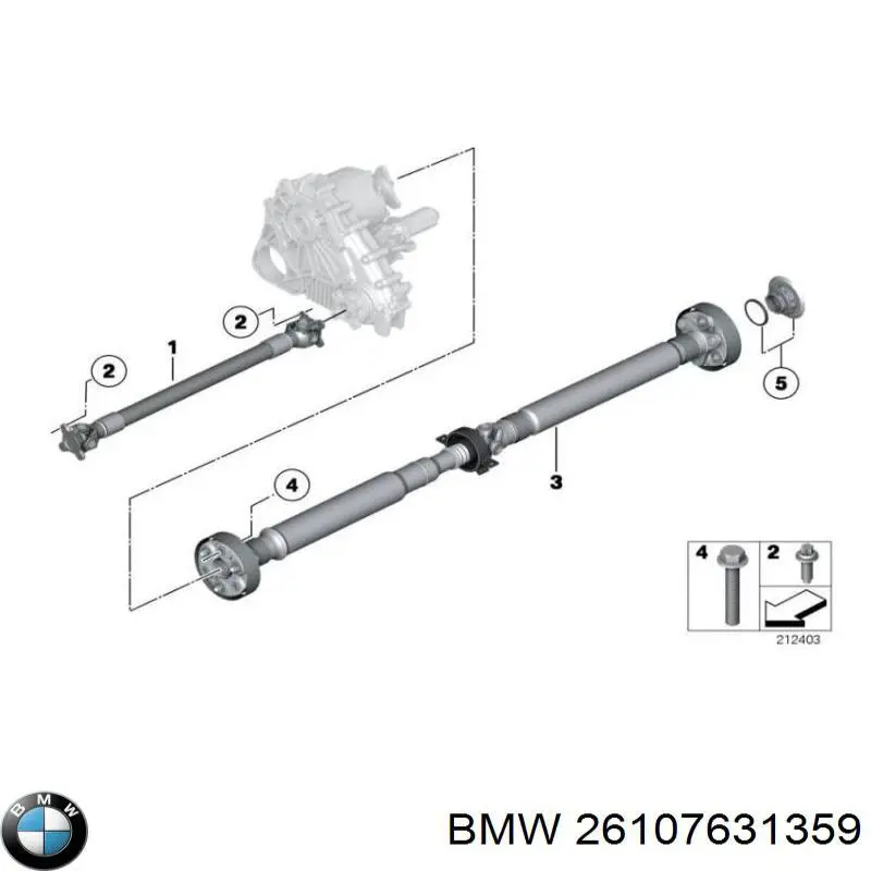 26108674202 BMW Árbol cardán trasero completo