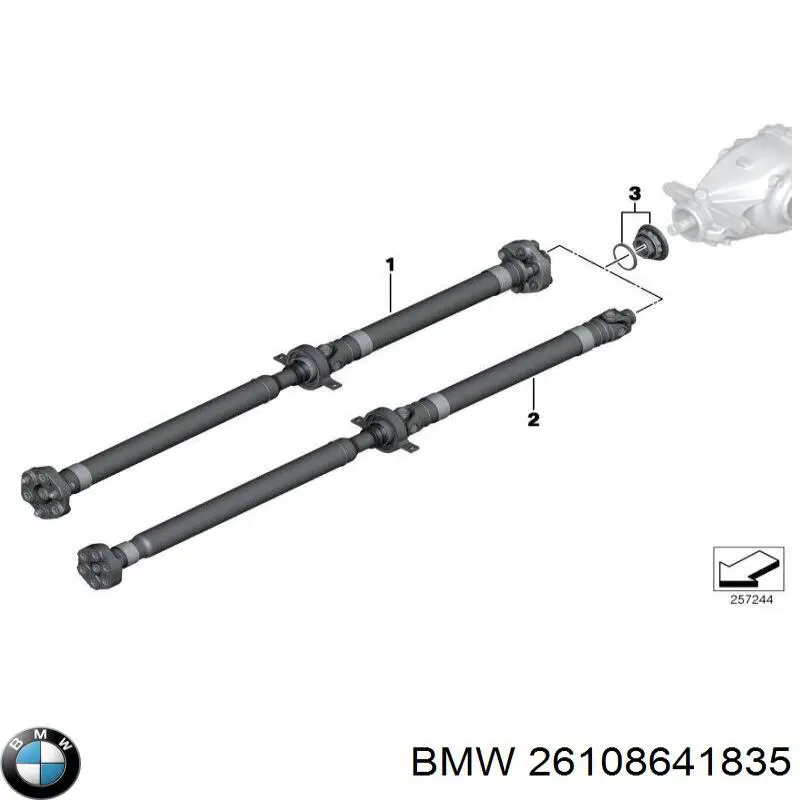 26108641835 BMW Árbol cardán trasero completo