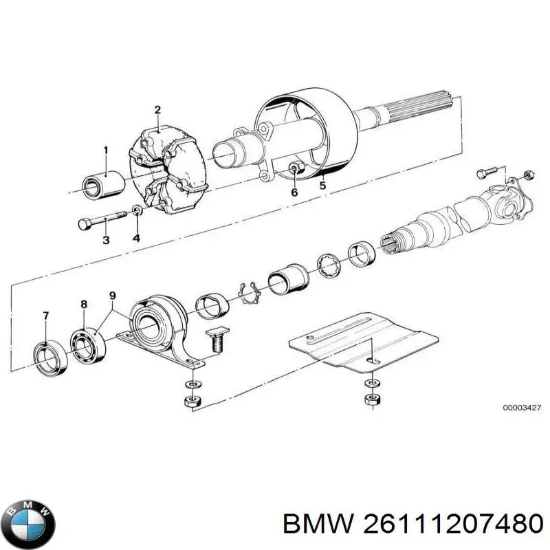 26111209497 BMW manguito de eje central de transmision