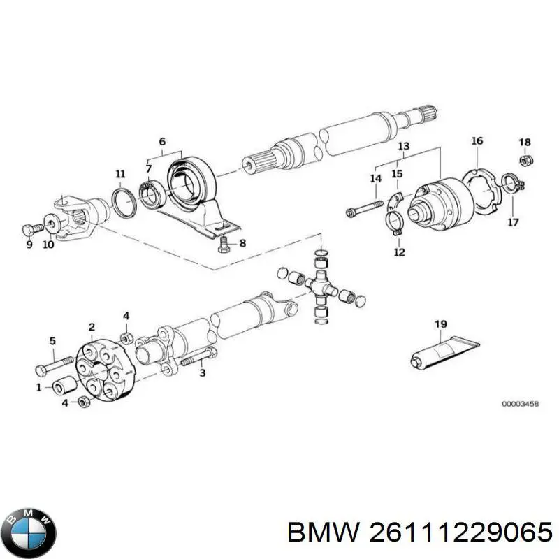 Acoplamiento elástico delantero del cardán 26111229065 BMW