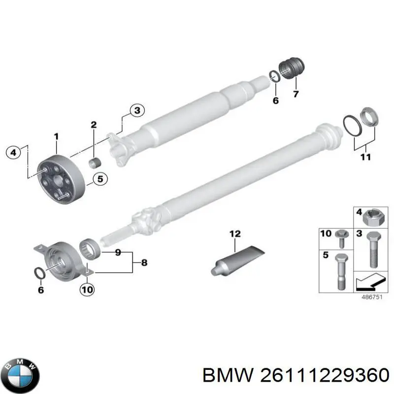 Comprar 26111229360 BMW Acoplamiento elástico delantero del cardán