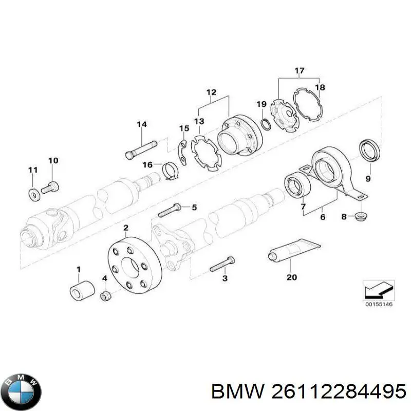 26112284495 BMW Acoplamiento elástico del cardán