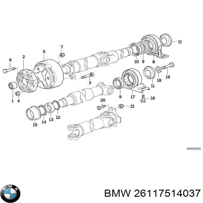 26117514037 BMW manguito de eje central de transmision