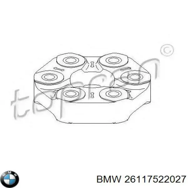 Acoplamiento elástico delantero del cardán BMW 26117522027 precio, desde 39,23 EUR