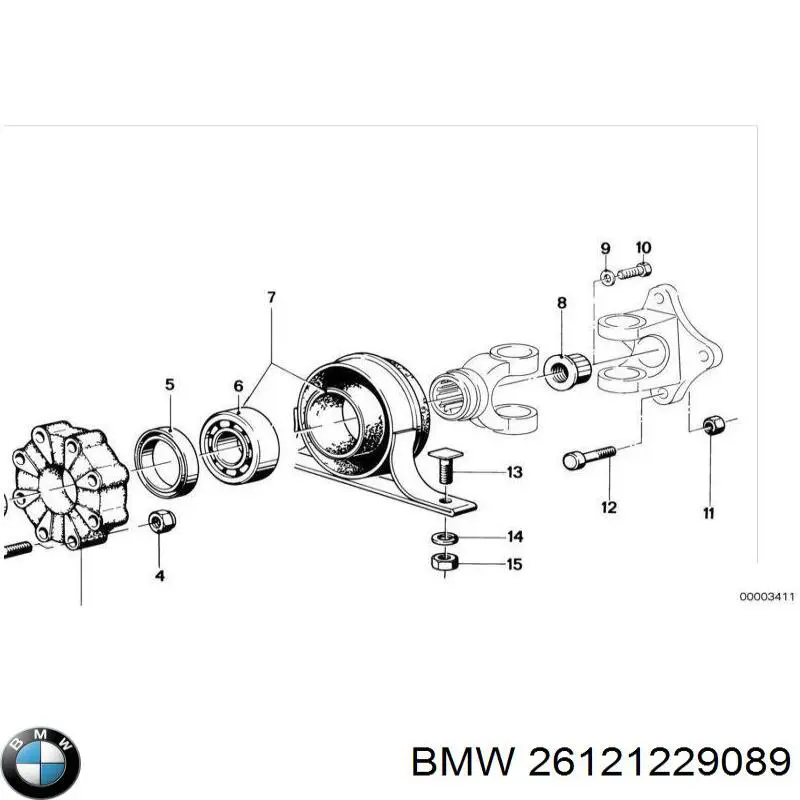 Rodamiento central del eje de transmisión BMW 26121229089 precio, desde 22,97 EUR