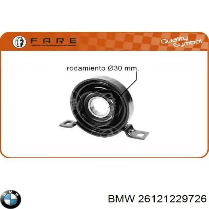 Rodamiento central del eje de transmisión 26121229726 BMW