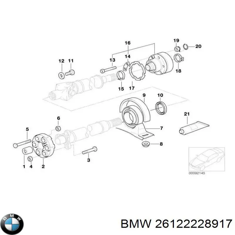 26122228917 BMW suspensión, árbol de transmisión