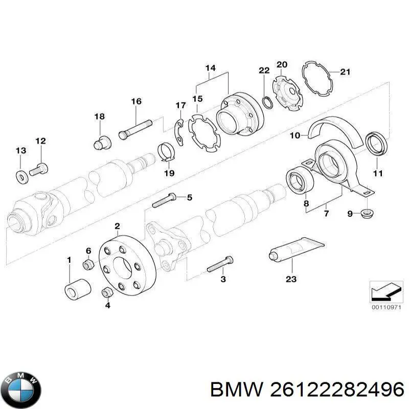 Comprar 26122282496 BMW Rodamiento central del eje de transmisión