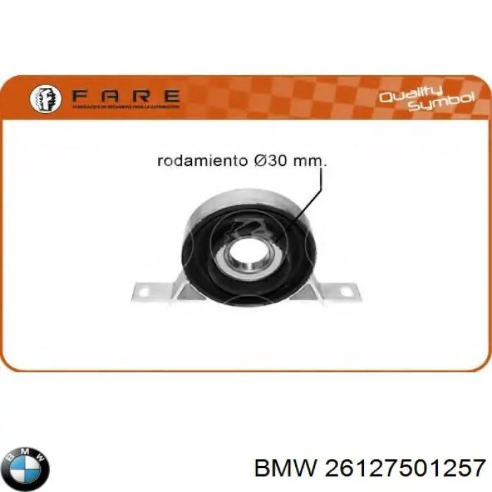 Rodamiento central del eje de transmisión BMW 26127501257