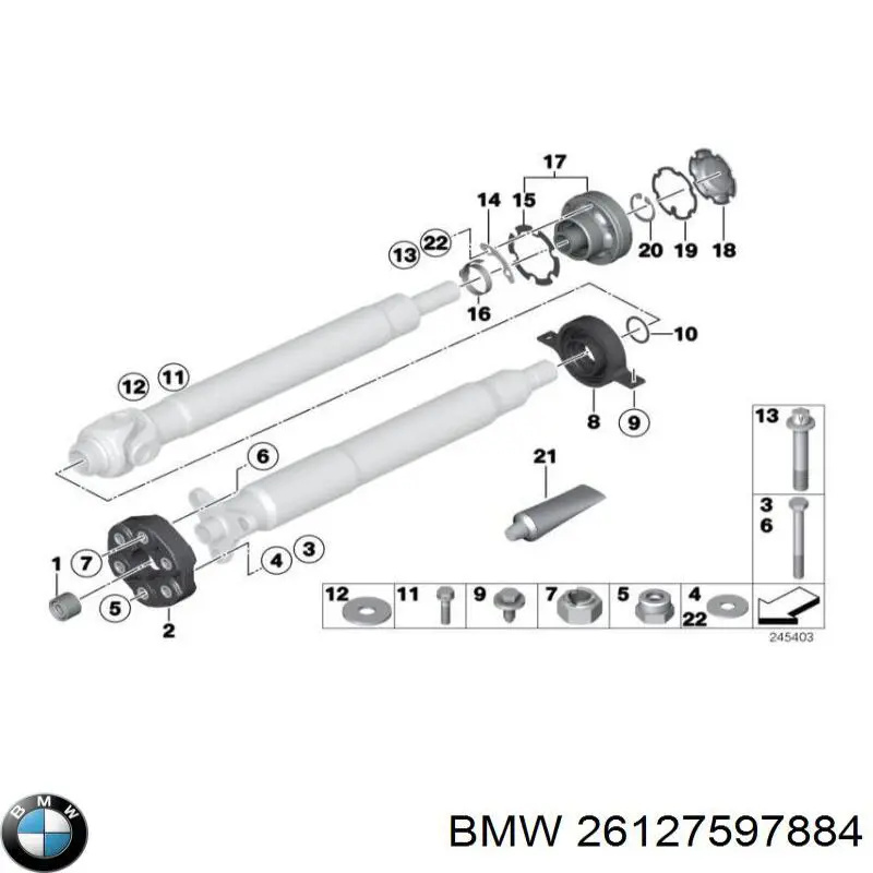 Suspensión, árbol de transmisión BMW 1 (F21)