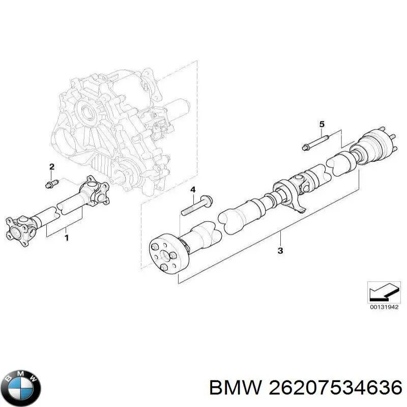 Transmisión cardán, eje delantero para BMW 5 (E60)