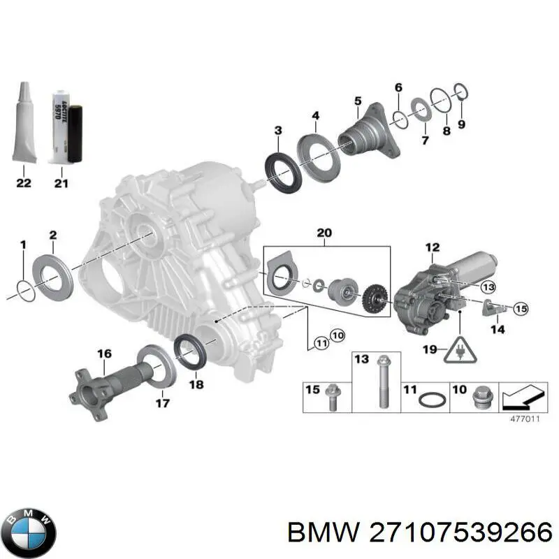 Anillo Reten Engranaje Distribuidor para BMW 7 (F01, F02, F03, F04)