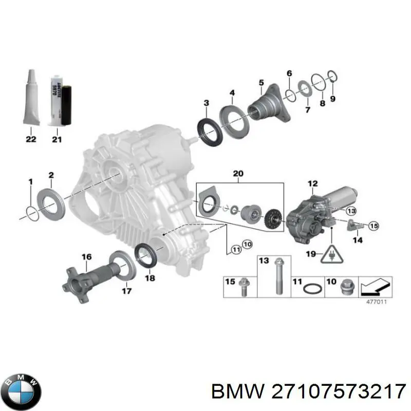 27107573217 BMW caja de transferencia