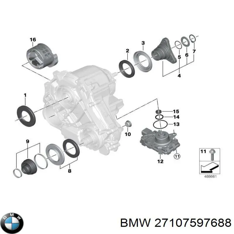 Fuelle, Retén, Caja de transferencia, derecho para BMW X7 (G07)