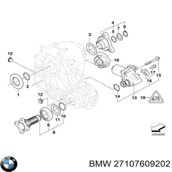 27107609202 BMW junta, tapa de tubo de llenado de aceite