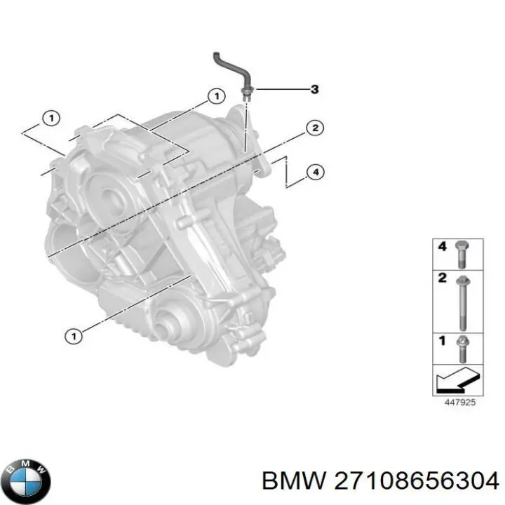 27108656304 BMW tubo de ventilacion del carter (separador de aceite)