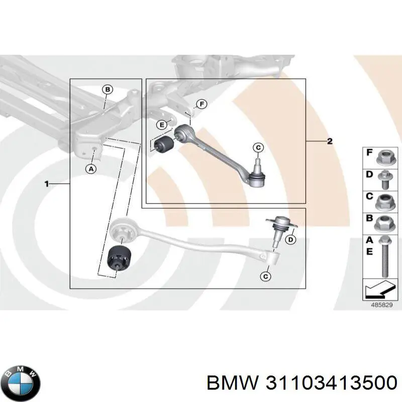 Comprar 31103413500 BMW Tornillo de fijación de la rótula de suspensión delantera al muñón