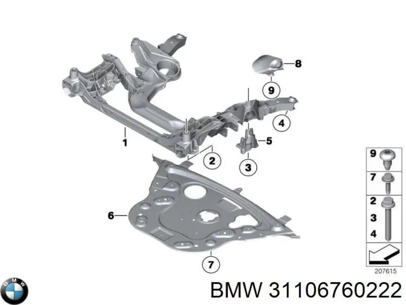 Perno de fijación del brazo oscilante delantero BMW 31106760222 precio, desde 6,17 EUR