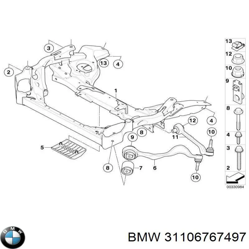 31106767497 BMW perno de fijación, brazo oscilante delantero