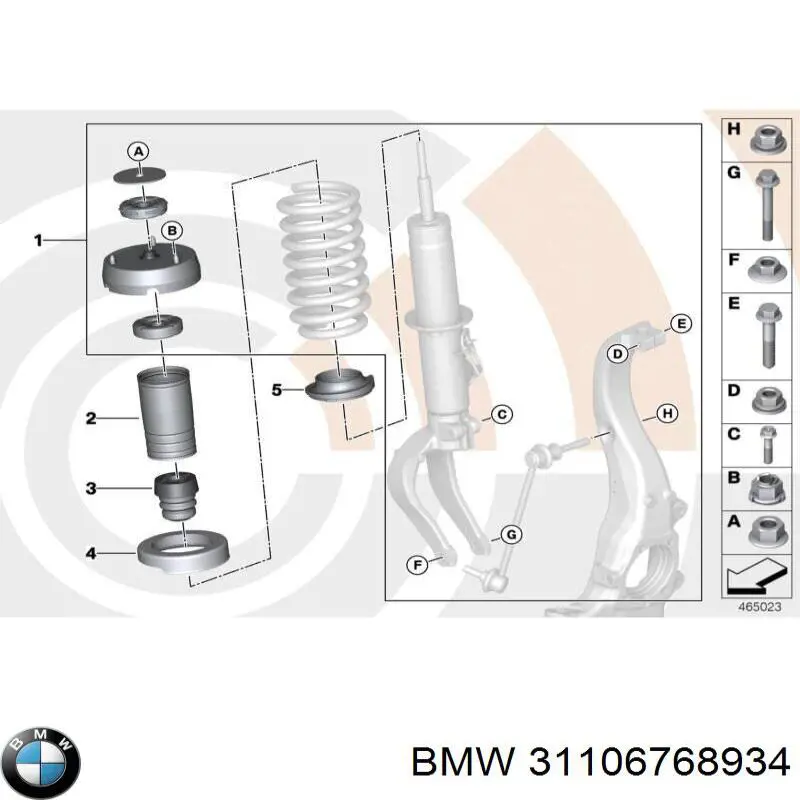 31106768934 BMW tornillo de montaje, amortiguador delantero