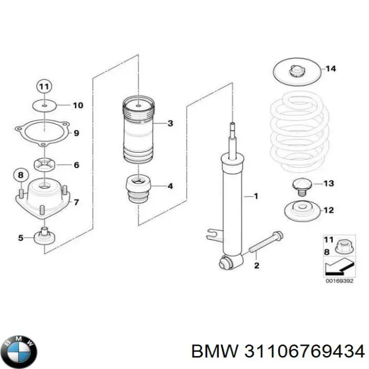 Perno de fijación del brazo oscilante delantero 31106769434 BMW