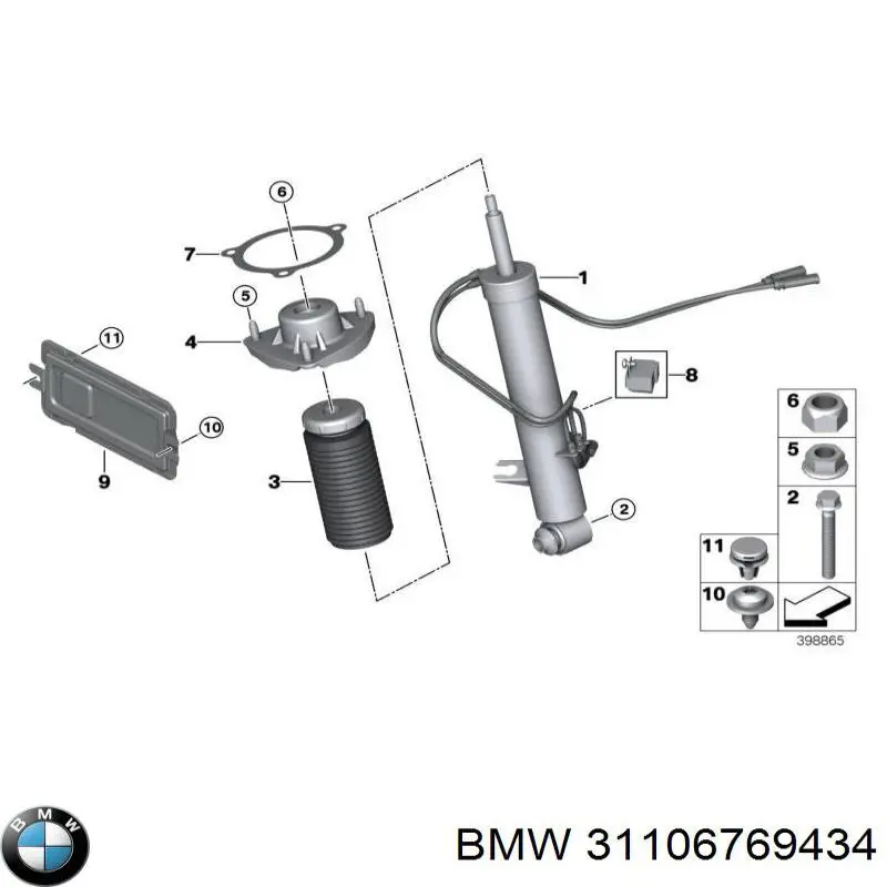 Perno de fijación, brazo oscilante delantero para BMW X5 (E53)