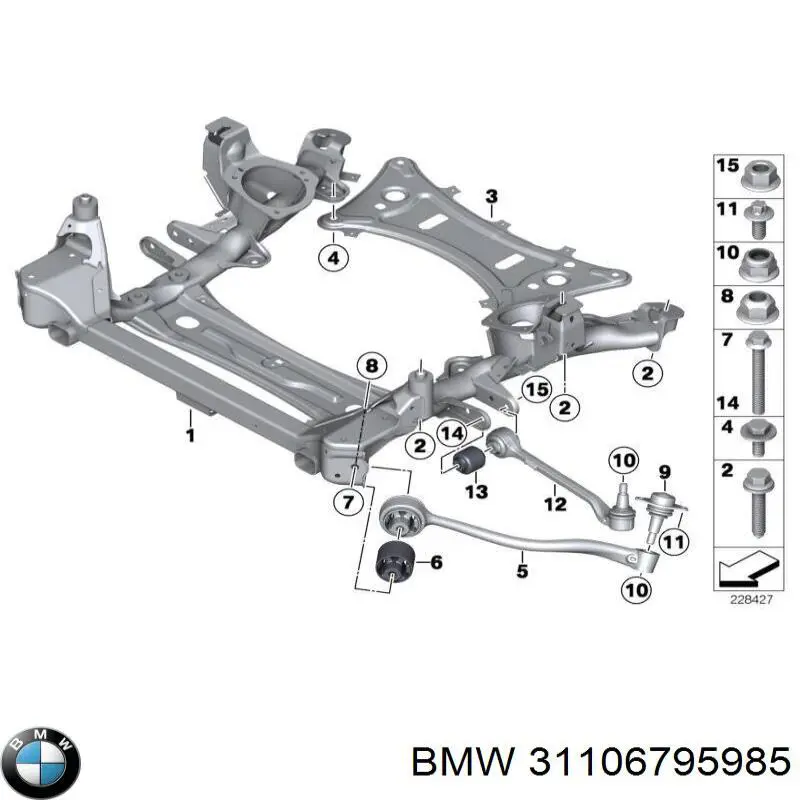 Perno de fijación del brazo inferior delantero BMW 31106795985 precio, desde 14,34 EUR