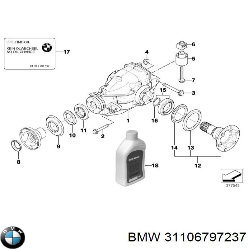 Perno de fijación, brazo delantero, inferior para BMW 1 (F21)