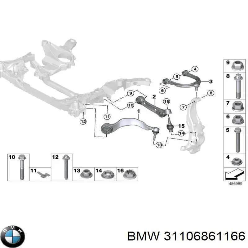 Barra oscilante, suspensión de ruedas delantera, inferior derecha para BMW 5 (G30, F90)