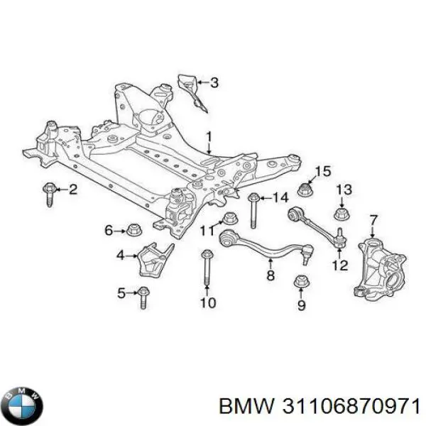 31106870971 BMW barra oscilante, suspensión de ruedas delantera, inferior izquierda