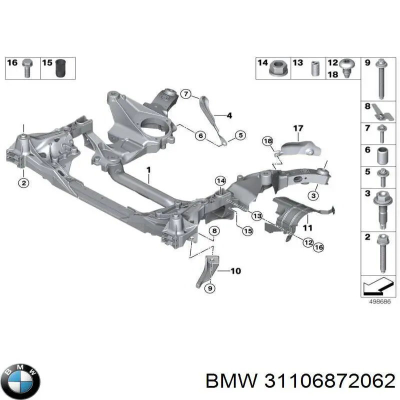 31106872062 BMW perno de fijación, brazo oscilante delantera, inferior