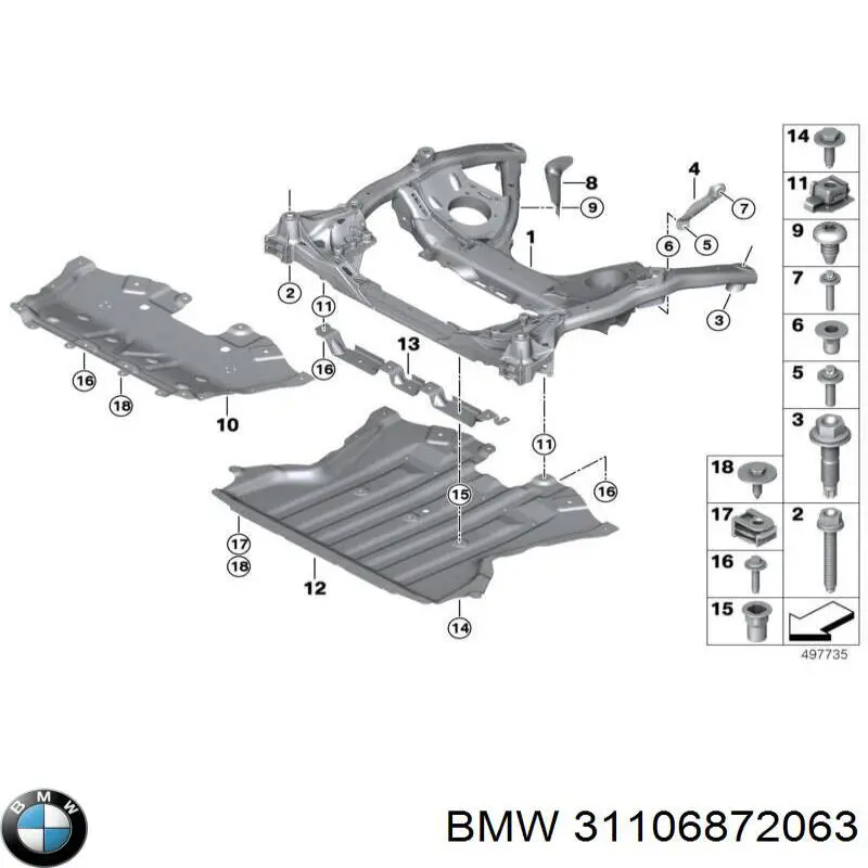 Perno de fijación del brazo inferior delantero BMW 31106872063 precio, desde 8,29 EUR