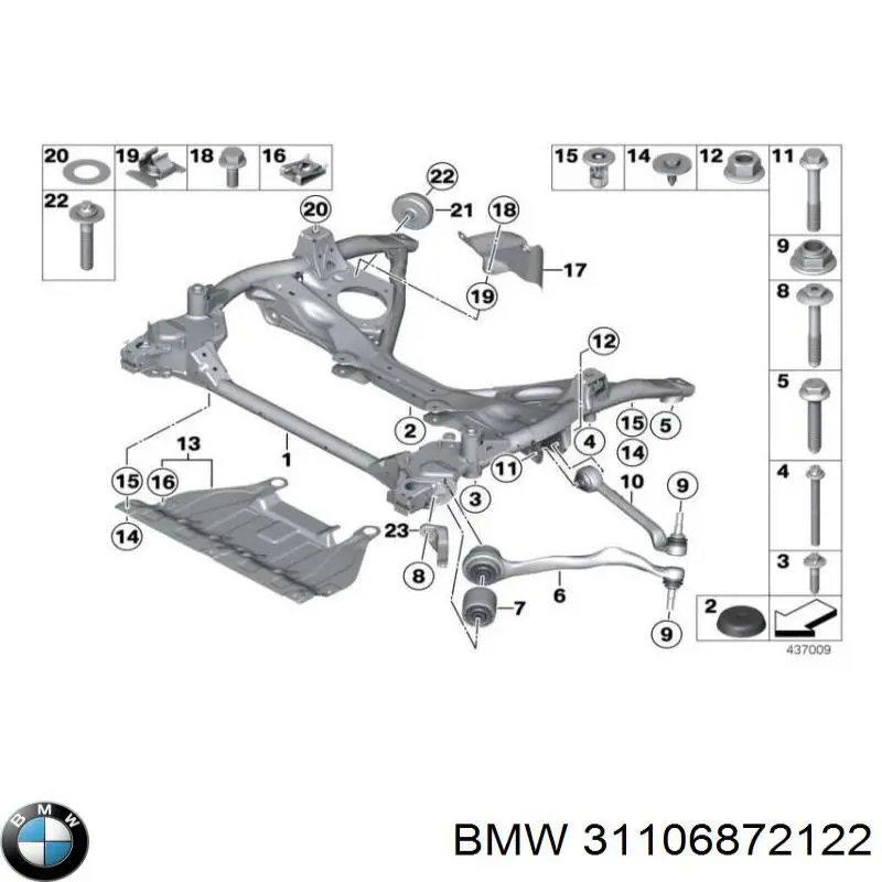 31104095285 BMW subchasis delantero soporte motor