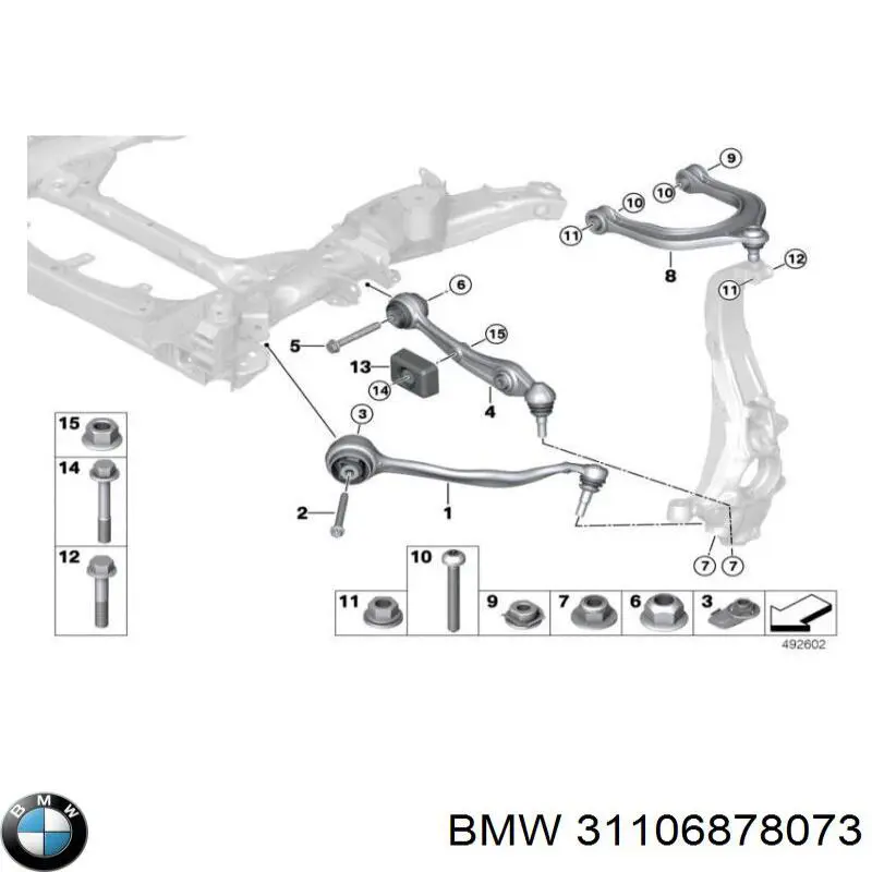 Barra oscilante, suspensión de ruedas delantera, inferior izquierda para BMW X7 (G07)