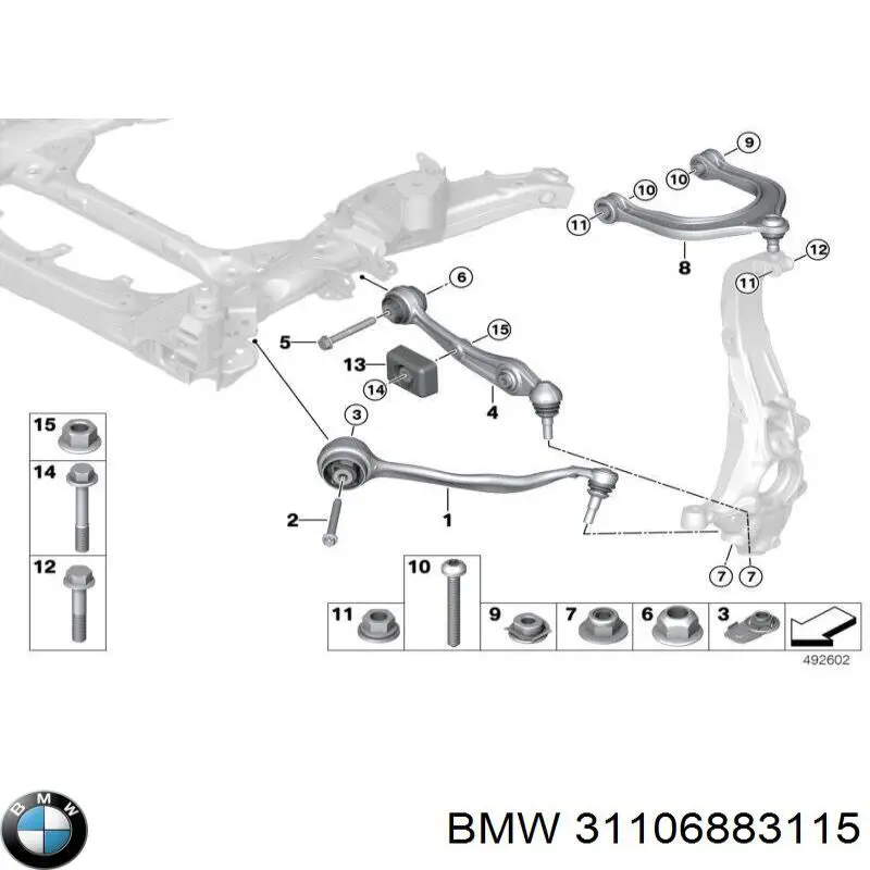 Barra oscilante, suspensión de ruedas delantera, superior izquierda para BMW X6 (G06, F96)
