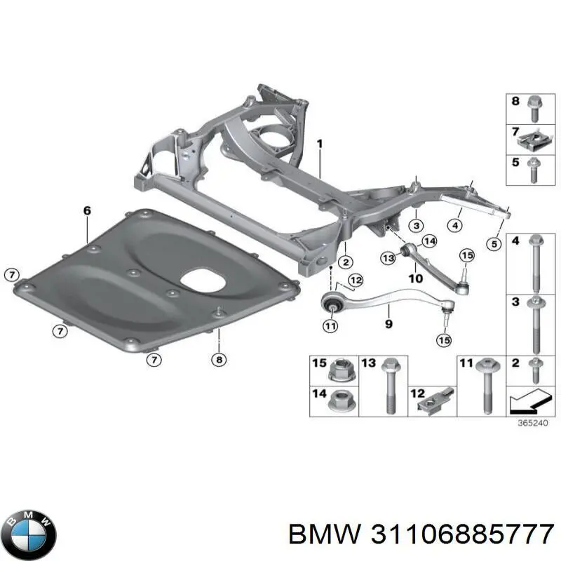 31106885777 BMW perno de fijación, brazo oscilante delantero