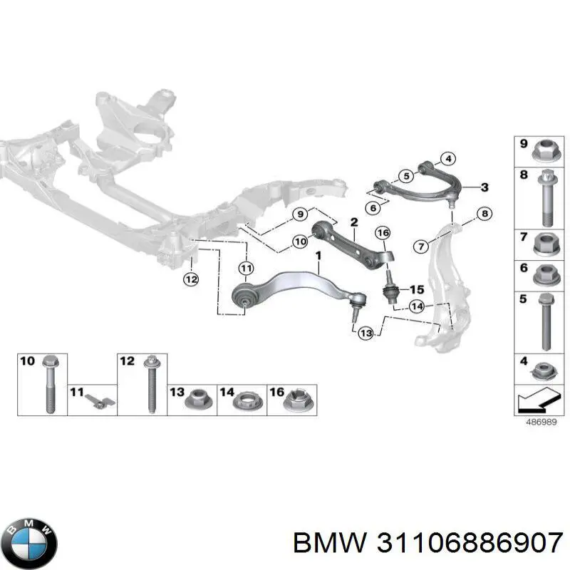 31106886907 BMW Brazo inferior izquierdo de la suspensión delantera