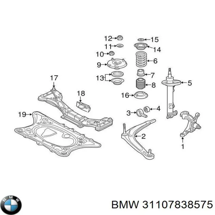 31107838575 BMW silentblock de suspensión delantero inferior