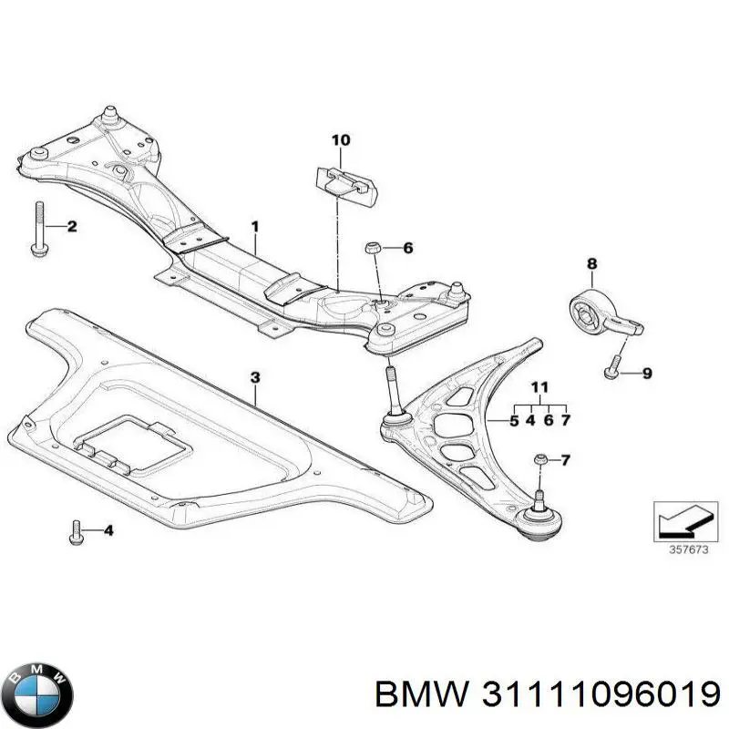 31111096019 BMW subchasis delantero soporte motor